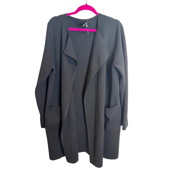 J. Crew Juliette Collarless Black Open Sweater Blazer  XL - Picture 3 of 7